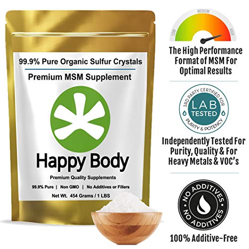 Organic Sulfur Crystals, 99.9% Pure MSM Crystals, Premium MSM Supplement - 1 LBS Pack
