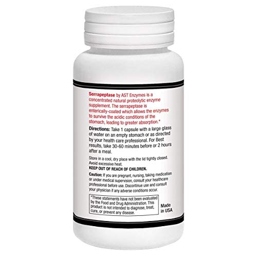 Serrapeptase 130,000 SPU – Antiinflammatory Systemic Enzymes